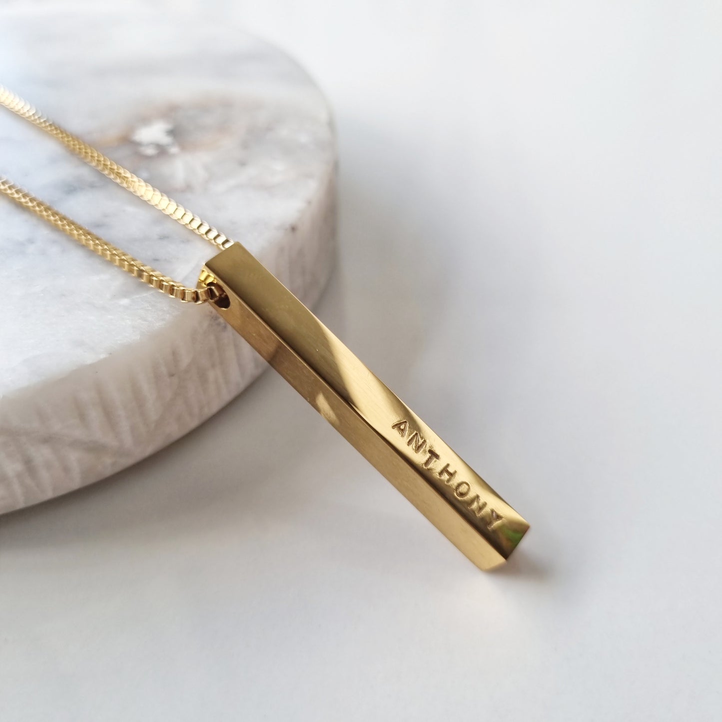 "Cara" 3D Vertical Bar Necklace