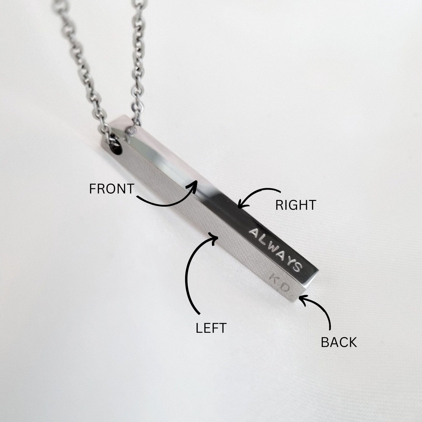 "Cara" 3D Vertical Bar Necklace