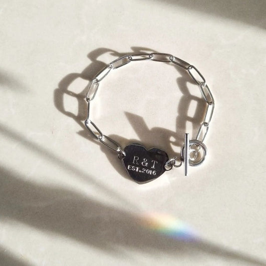 "Leah" Custom Toggle Heart Bracelet